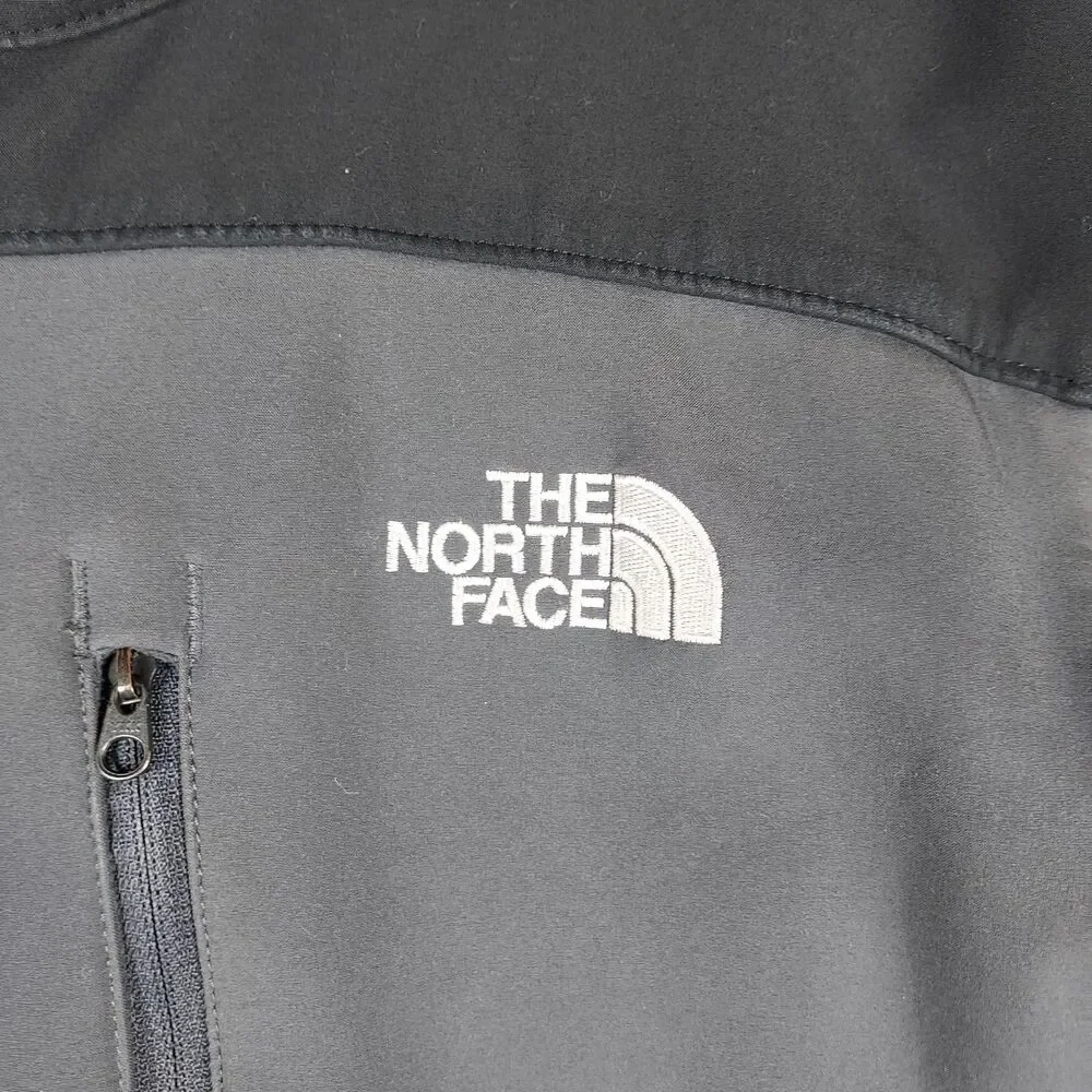 The North Face Apex Soft Shell Jacket Mens Medium Black Gray Full Zip